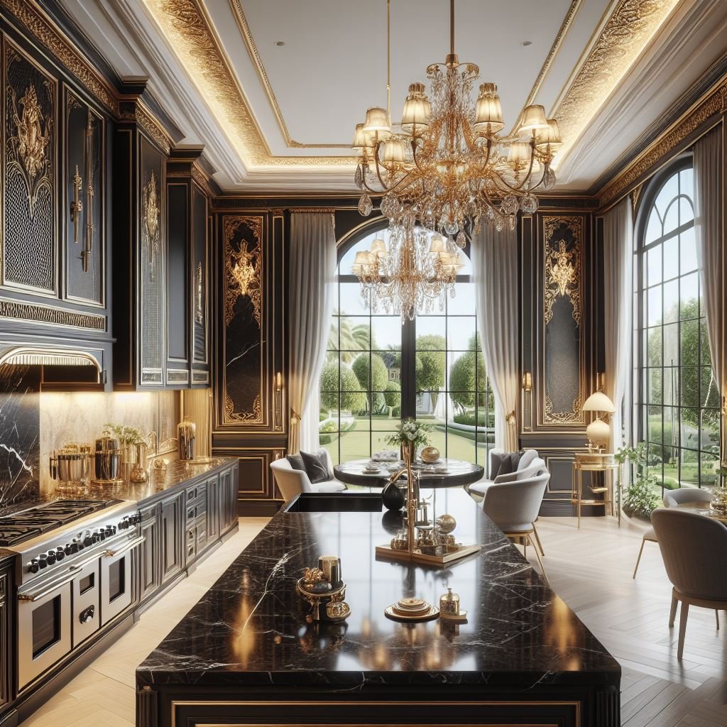 Black and Gold Marble Kitchens: Blending Drama with Luxury