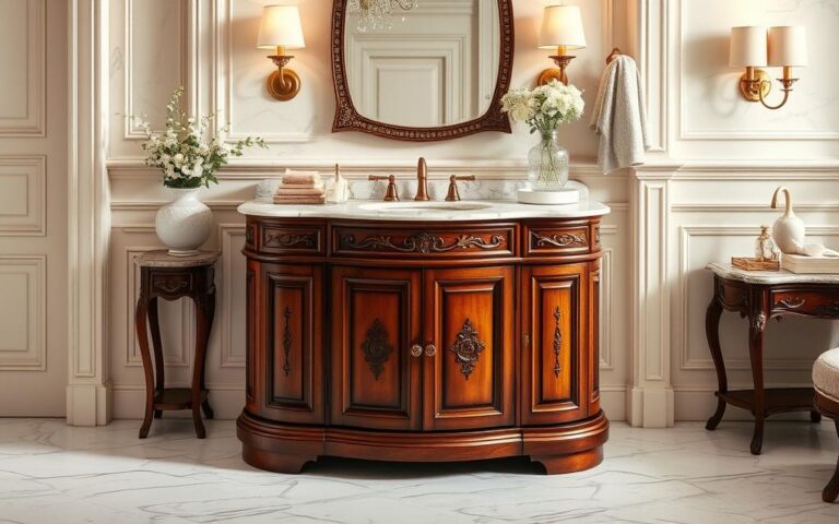 Luxury Bow Front Floor Mount Vanity | Elegant Bathrooms