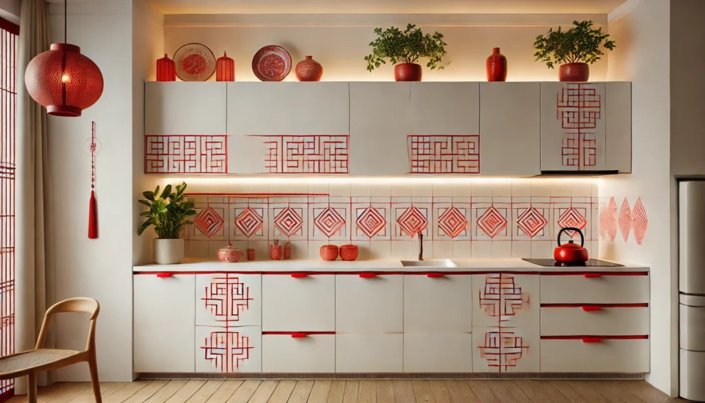 Design Inspiration: How to Style White Cabinets with Red Korean Details