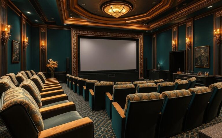 Art Deco Themed Home Cinema: Retro Luxury Viewing