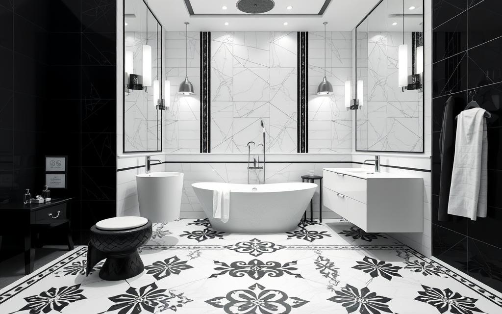 Elegant Black and White Tile Bathroom Ideas