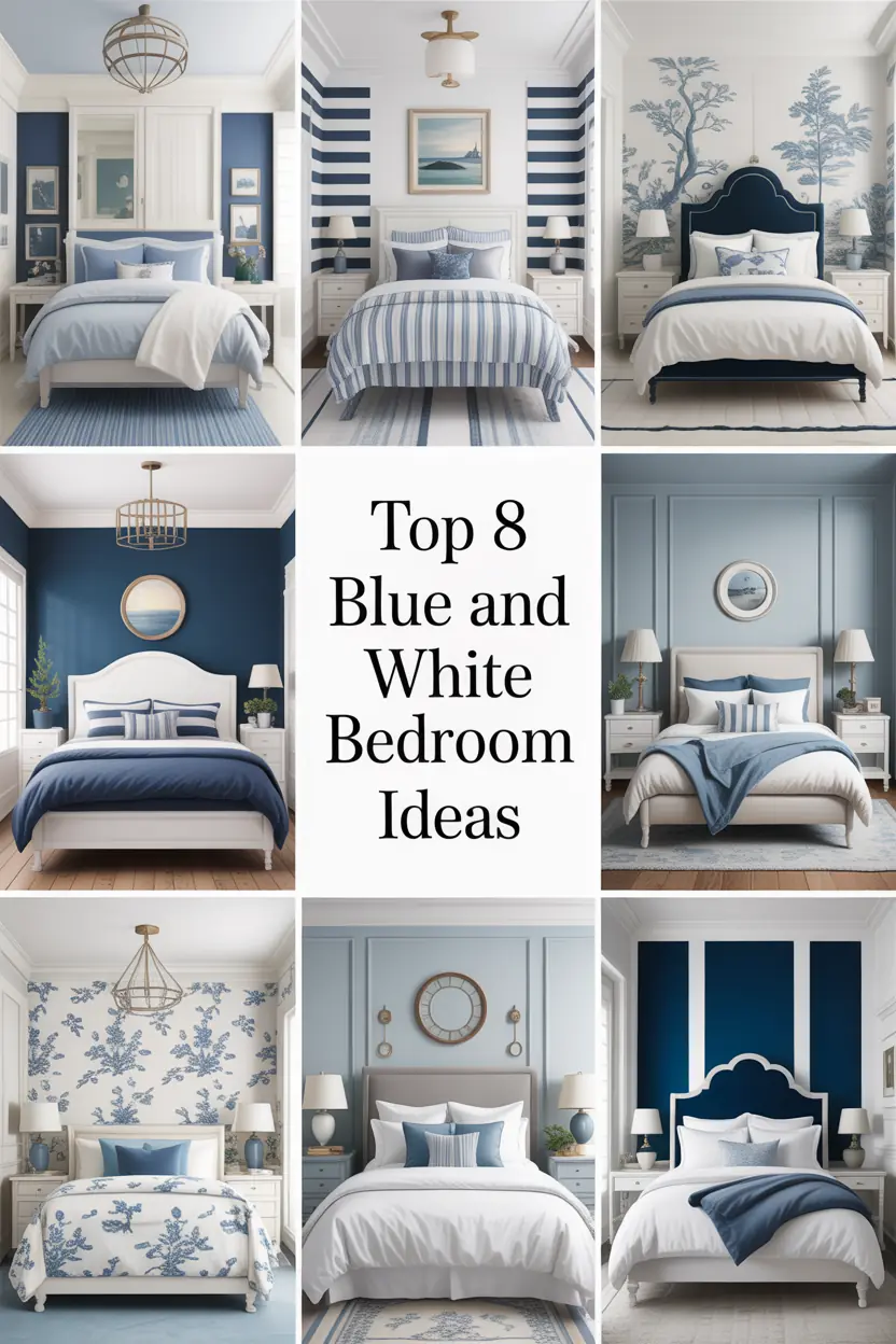 Top 8 Blue and White Bedroom Ideas
