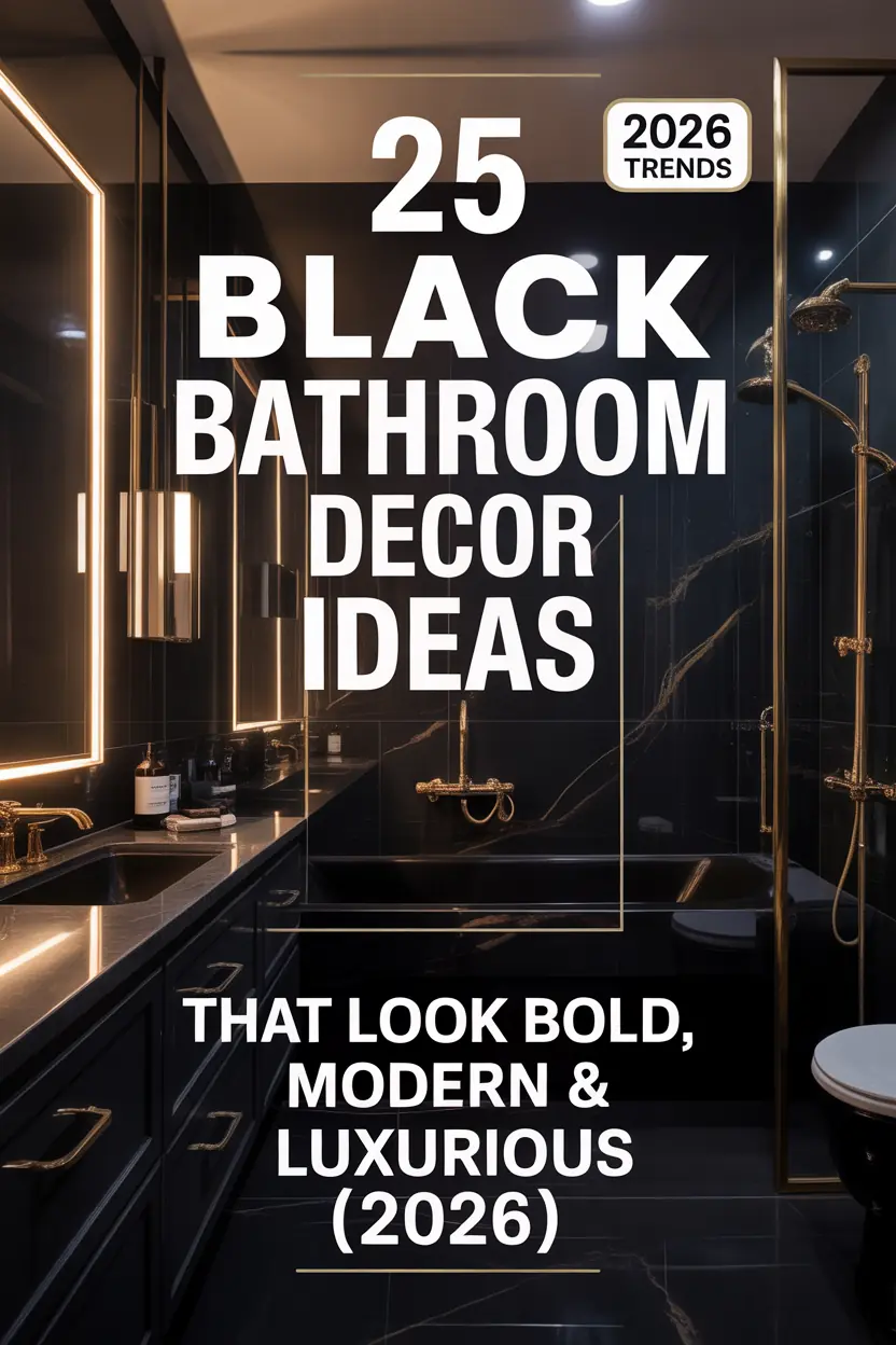25 Black Bathroom Decor Ideas That Look Bold, Modern & Luxurious (2026)
