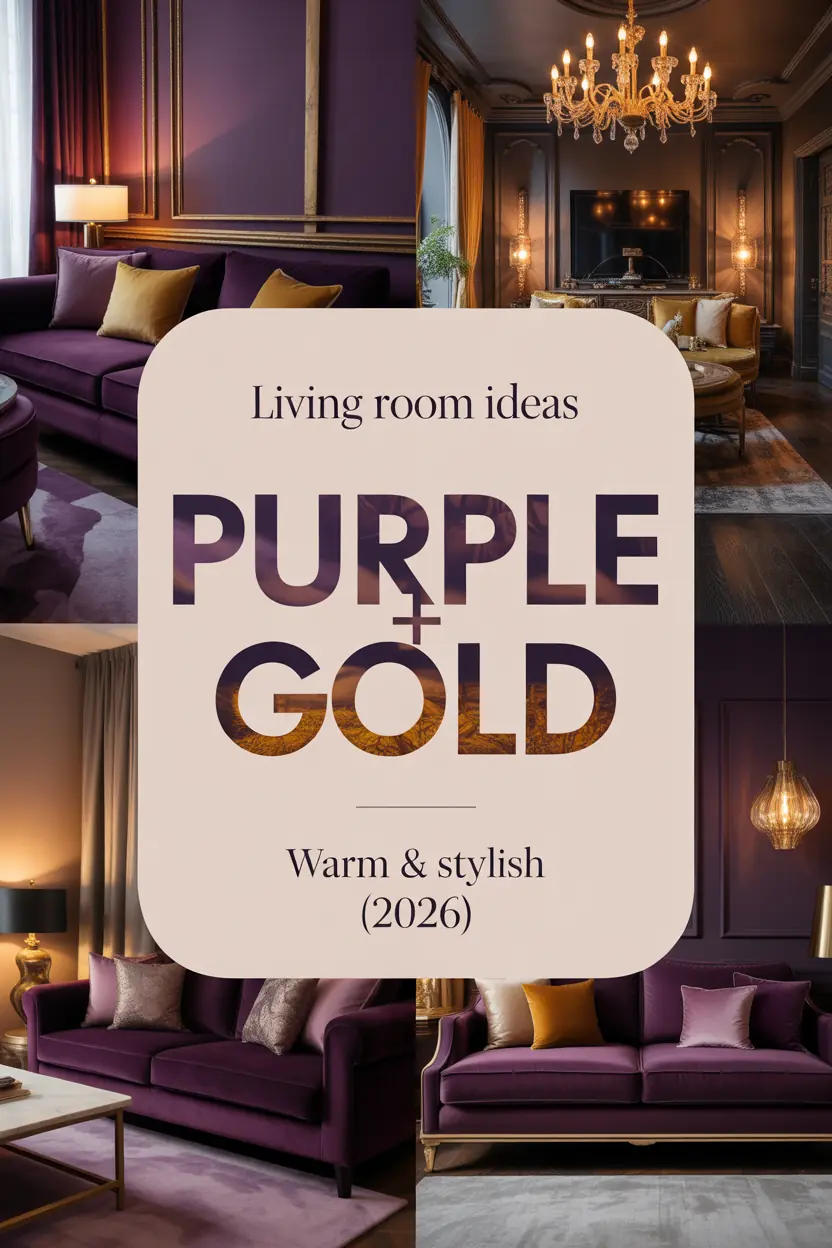 Living Room Ideas with Purple and Gold That Feel Warm and Stylish (2026)