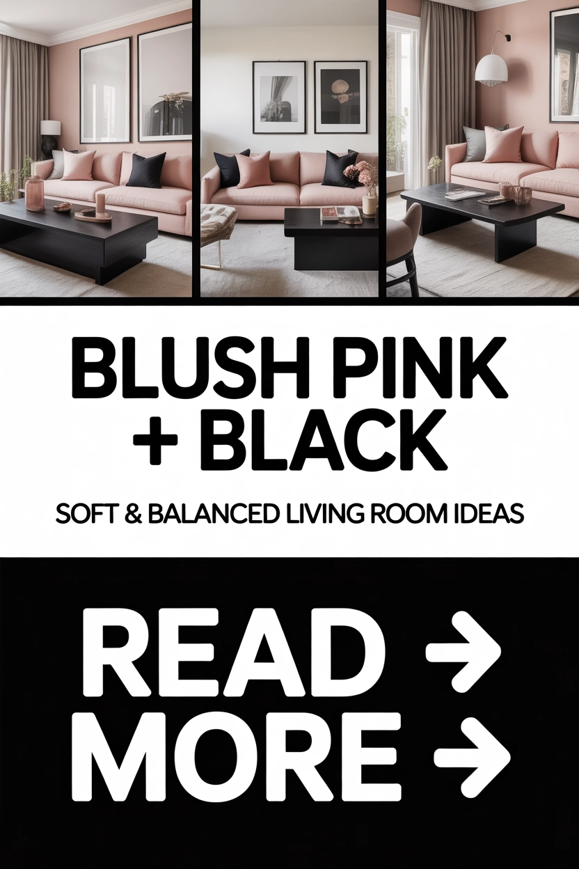 8 Blush Pink Living Room Ideas with Black Accents That Feel Soft and Balanced